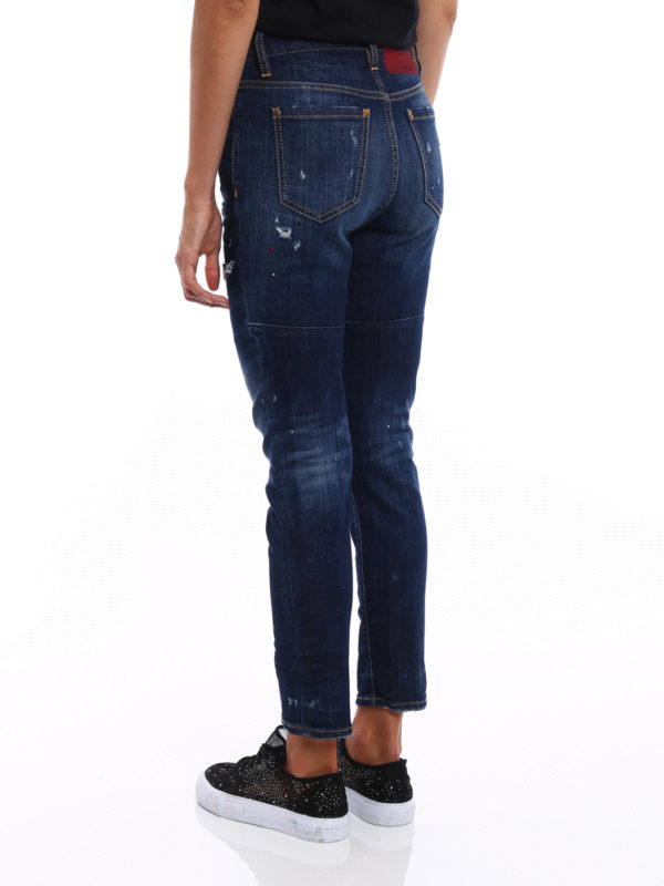 iKRIX DSQUARED2: jeans dritti, a sigaretta - Jeans Londean con macchie vernice