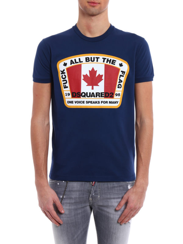iKRIX DSQUARED2: t-shirts - Canada flag printed blue Tee