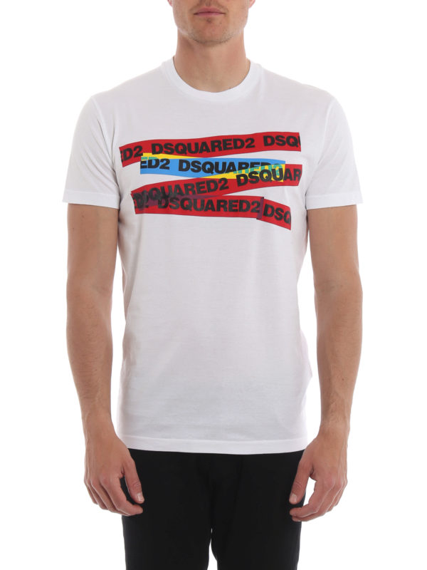 iKRIX DSQUARED2: t-shirts - Coloured logo stripes basic T-shirt