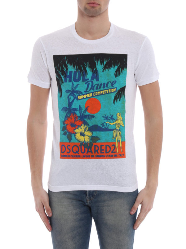 iKRIX DSQUARED2: t-shirts - Hula Dance white T-shirt