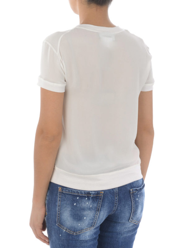 iKRIX DSQUARED2: t-shirts - Logo lettering print silk T-shirt