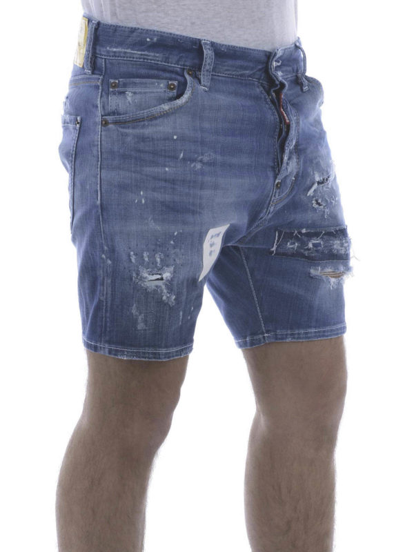 iKRIX DSQUARED2: Trousers Shorts - Distressed denim shorts
