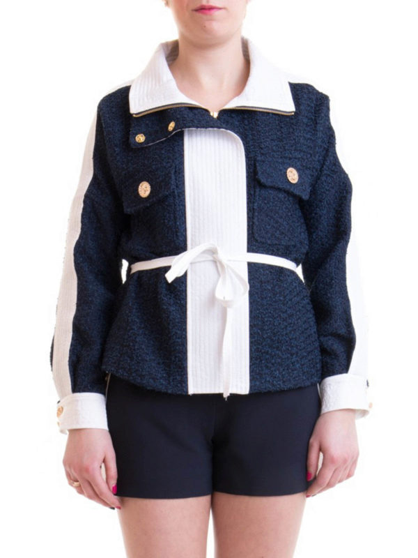 iKRIX EDWARD ACHOUR PARIS: casual jackets - Contrasting detail belted jacket