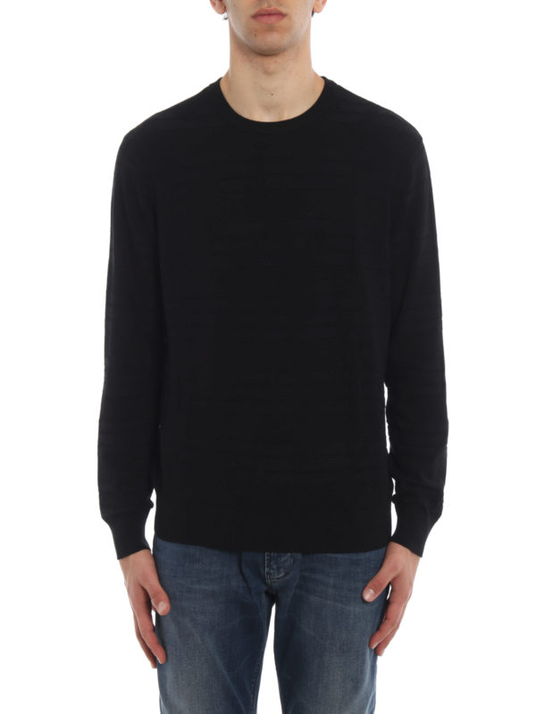 iKRIX EMPORIO ARMANI: Strickpullover mit Rundhalsausschnitt - Rundhalspullover - Schwarz