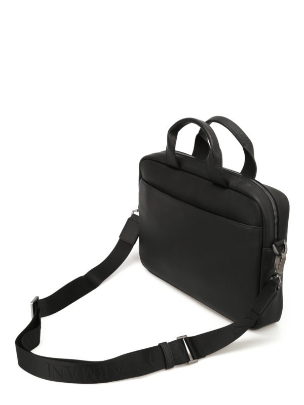 Laptop bags briefcases Emporio Armani Faux leather black