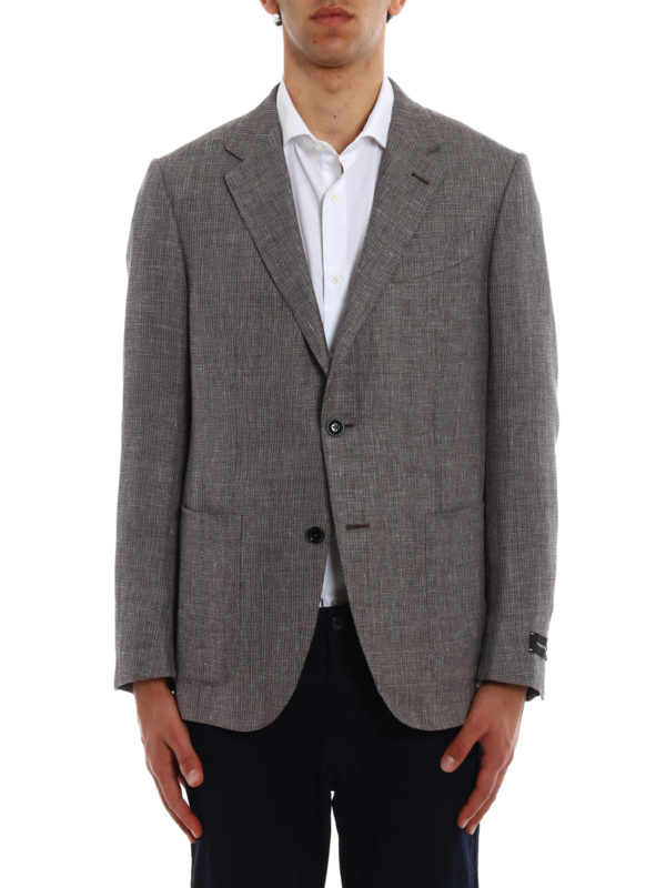 iKRIX ERMENEGILDO ZEGNA: blazers - Linen blend unstructured blazer