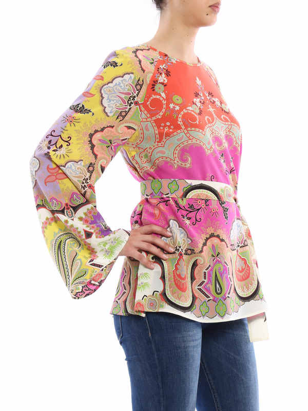 iKRIX ETRO: tunics - Belted silk tunic