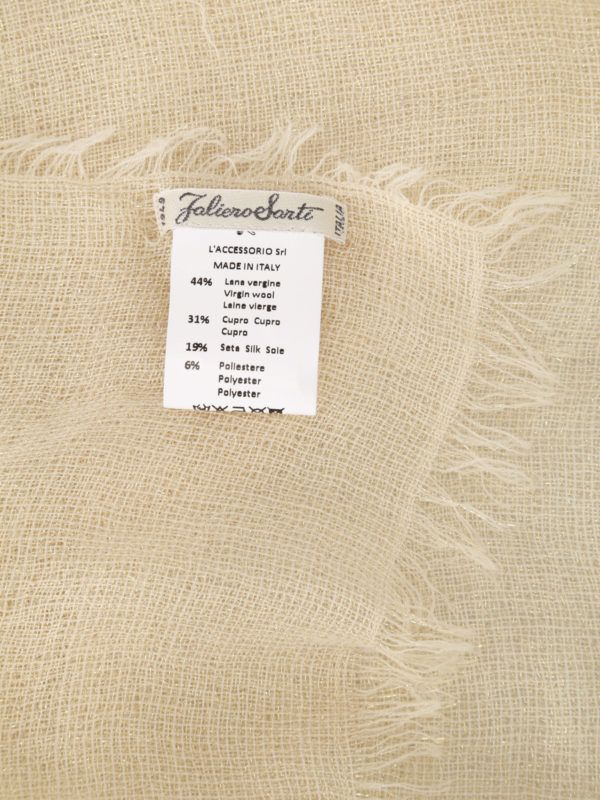 iKRIX FALIERO SARTI: Stoles & Shawls - Jessica lurex insert beige shawl