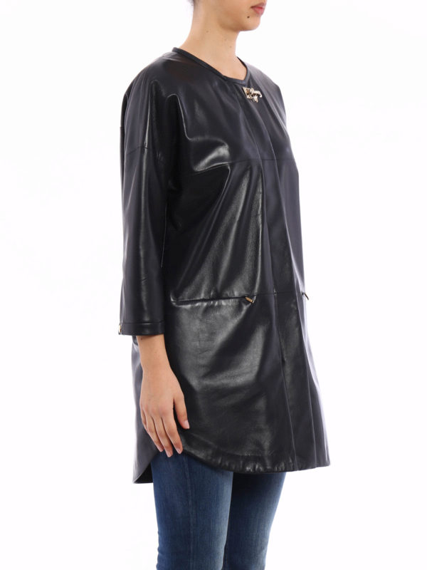 iKRIX FAY: leather coats - Unlined leather overcoat