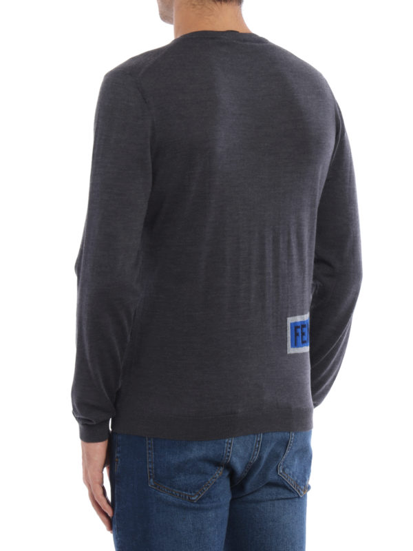 iKRIX FENDI: crew necks - Love intarsia wool sweater