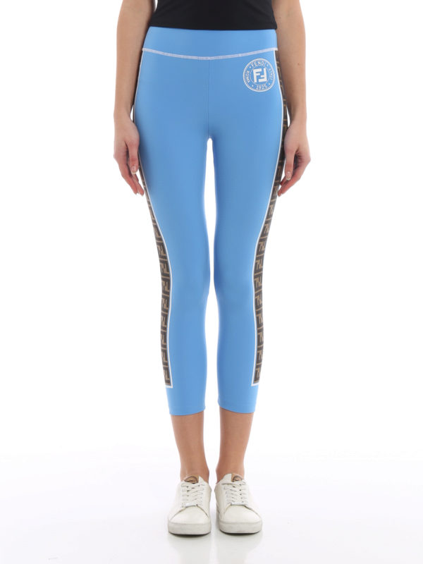 Fendi Fendirama light blue leggings