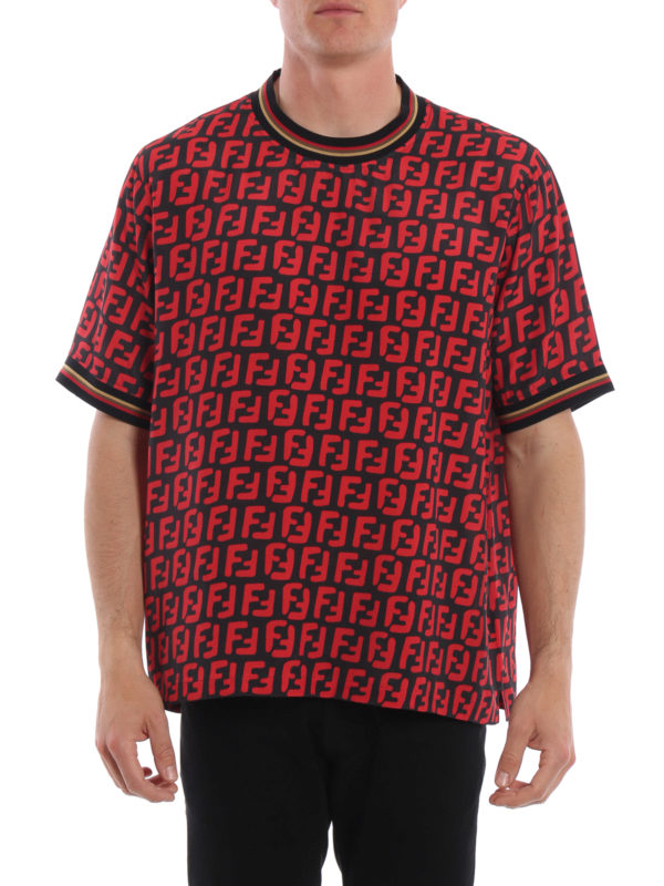 iKRIX FENDI: t-shirts - FF print viscose oversize T-shirt
