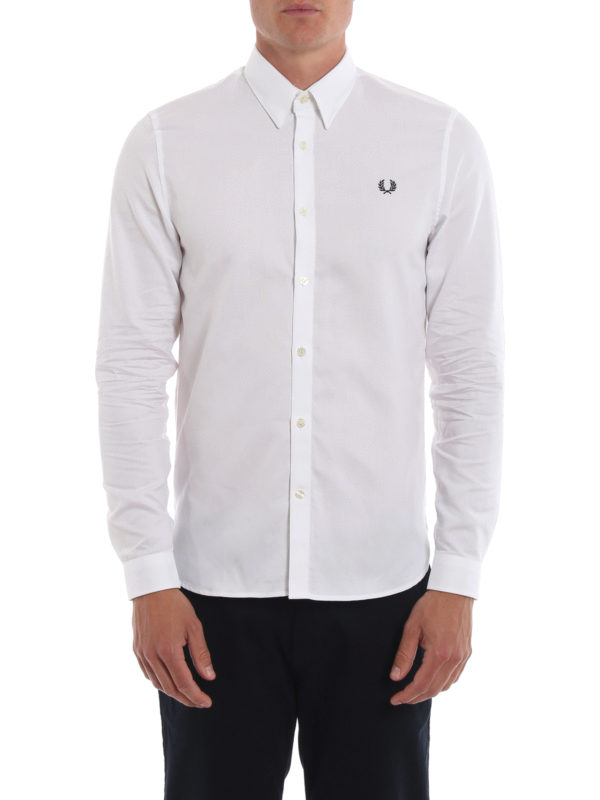 iKRIX FRED PERRY: shirts - Logo embroidery pique cotton shirt