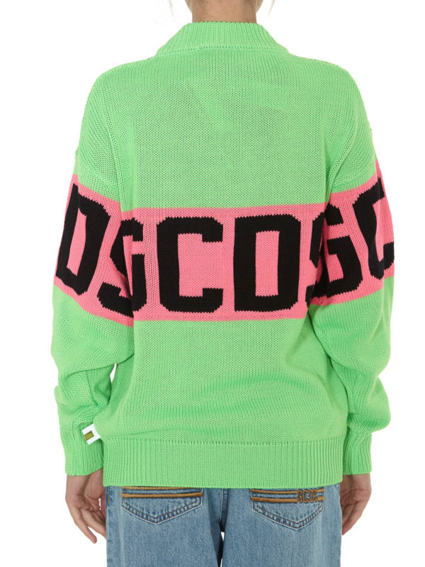 iKRIX GCDS: Strickpullover mit Rundhalsausschnitt - Rundhalspullover - Grün