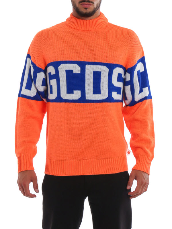 iKRIX GCDS: Strickpullover mit Rundhalsausschnitt - Rundhalspullover - Orange