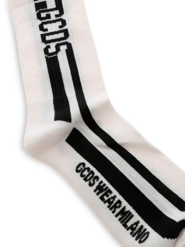 iKRIX GCDS: socks - Black logo socks in white