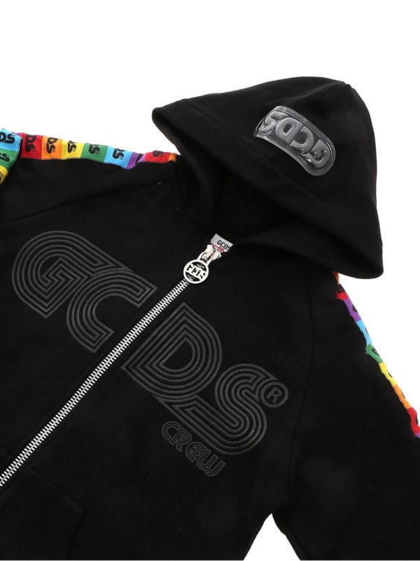 iKRIX GCDS: Sweatshirts & Sweaters - Contrasting logo bands sweatshirt in black