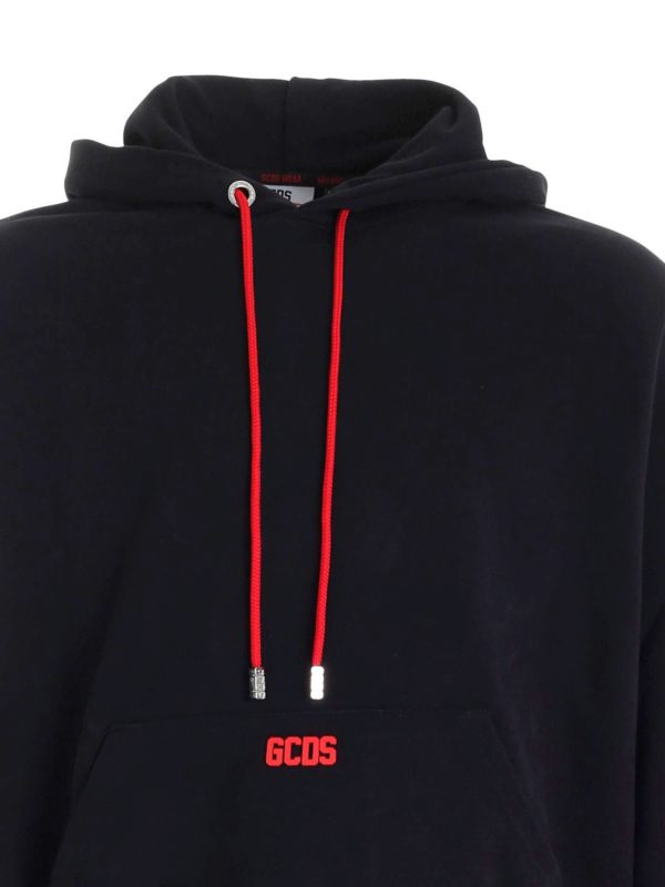 iKRIX GCDS: Sweatshirts & Sweaters - Maxi black sweatshirt featuring rubber logo