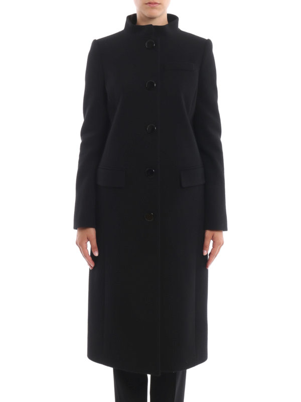 iKRIX GIVENCHY: knee length coats - Black wool crepe coat