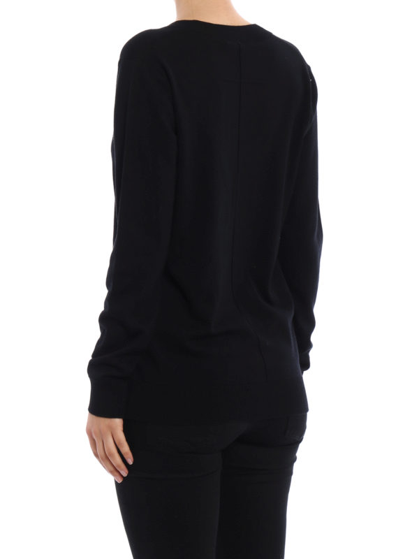 iKRIX GIVENCHY: Suéteres con cuello pico - Cuello V  Negro Para Mujer