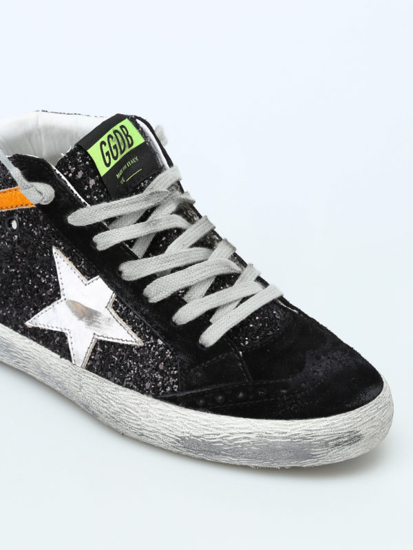 iKRIX GOLDEN GOOSE: trainers - Mid Star glittered leather high-top sneakers