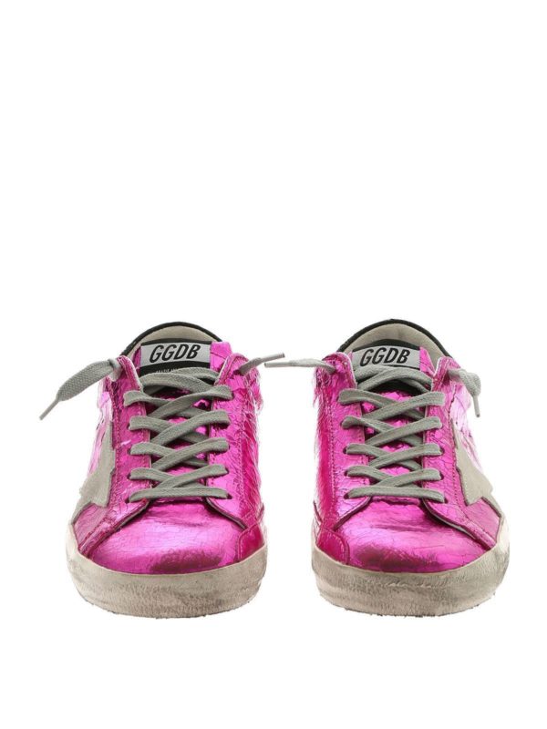 iKRIX GOLDEN GOOSE: trainers - Superstar fuchsia crackle sneakers