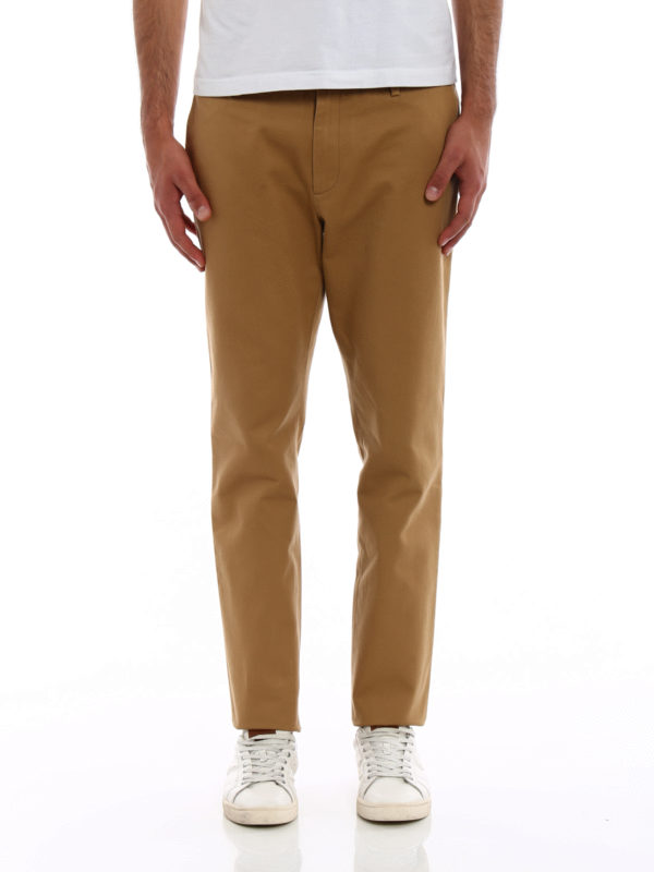 iKRIX GUCCI: casual trousers - Beige cotton drill chino trousers