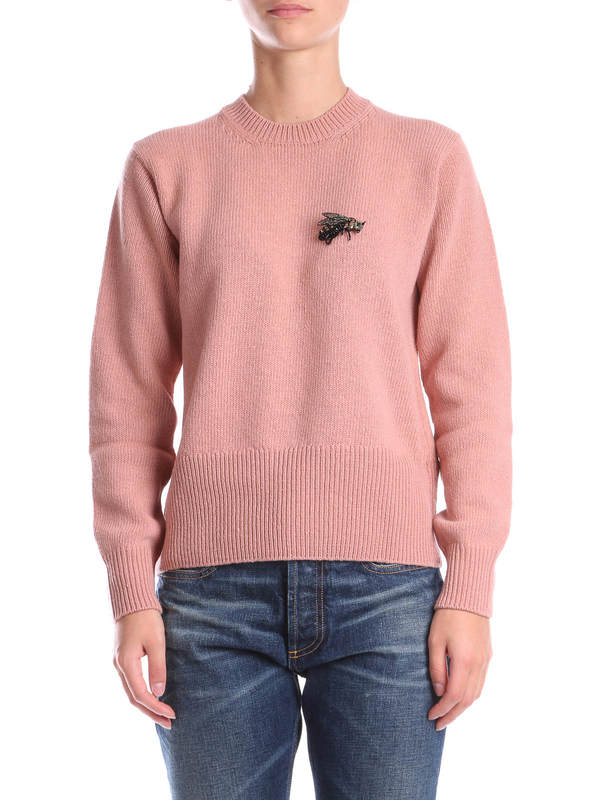 iKRIX GUCCI: Strickpullover mit Rundhalsausschnitt - Pullover mit Bienen-Emblem