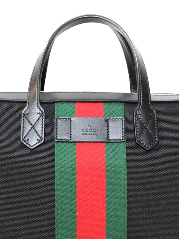 iKRIX GUCCI: laptop bags & briefcases - Web detailed canvas slim briefcase