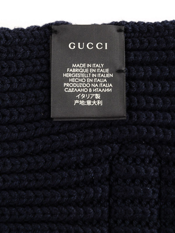 iKRIX GUCCI: scarves - Game logo patch detail wool scarf