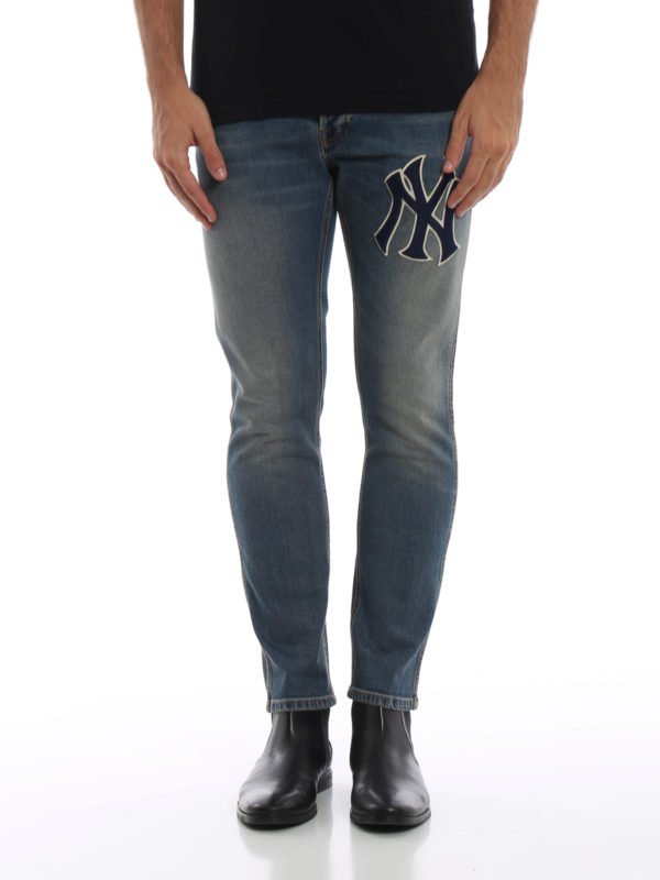 iKRIX GUCCI: straight leg jeans - Jeans with NY Yankees™ patch