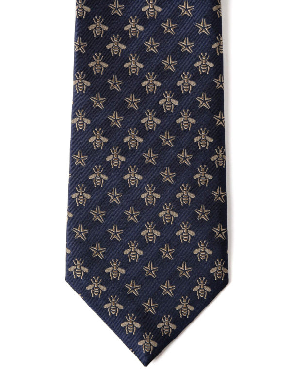 iKRIX GUCCI: ties & bow ties - Bee and star pattern silk tie
