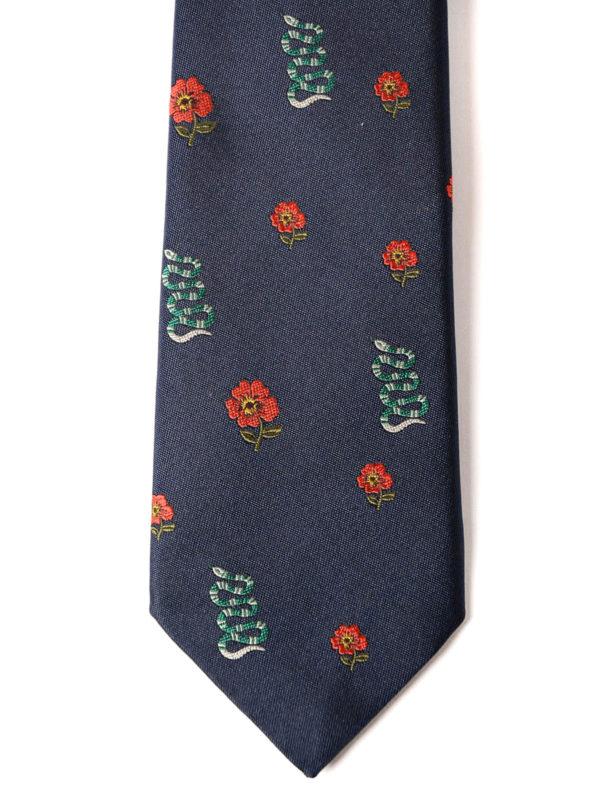 iKRIX GUCCI: ties & bow ties - Snake and flower pattern silk tie