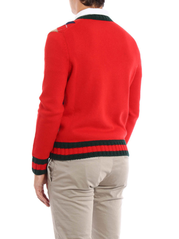 iKRIX GUCCI: v necks - Argyle Web V-neck sweater