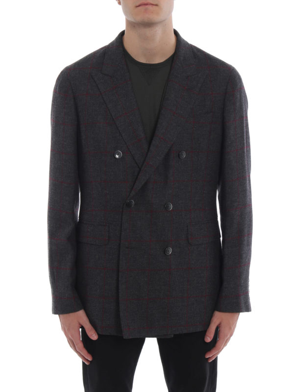 iKRIX HACKETT: blazers - Check wool double-breasted blazer
