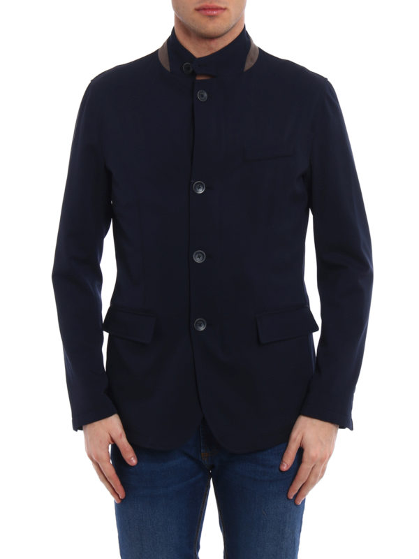 iKRIX HERNO: casual jackets - Water repellent blue wool jacket