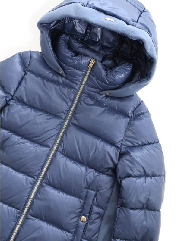 iKRIX HERNO: padded coats - Logo quilted down jacket in pale blue color