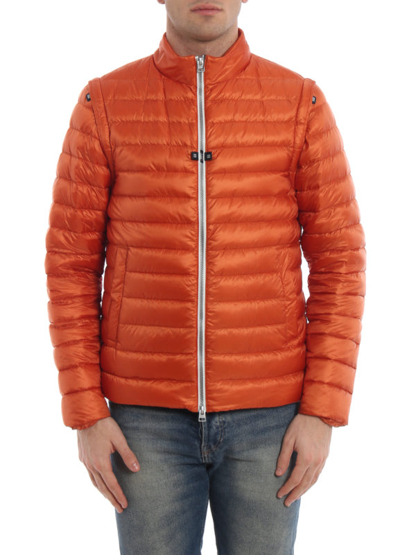 iKRIX HERNO: padded jackets - Orange puffer jacket with removable sleeves