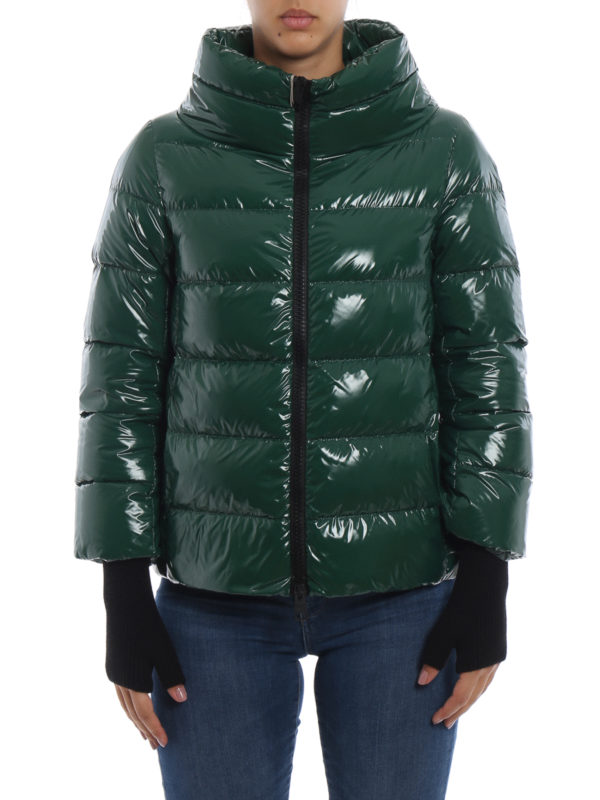 iKRIX HERNO: padded jackets - Patent green puffer jacket