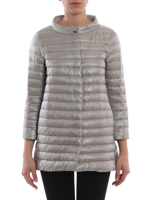 iKRIX HERNO: padded jackets - Rossella grey long puffer jacket