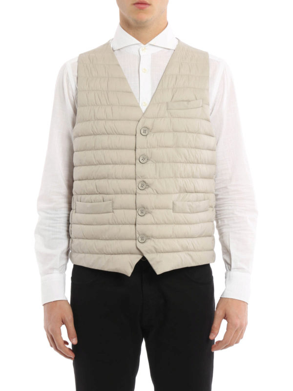 iKRIX HERNO: Kurze Daunenjacken - Weste Fur Herren - Hellbeige