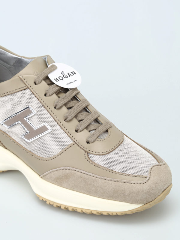 iKRIX HOGAN: sneakers - Interactive beige con H vellutata