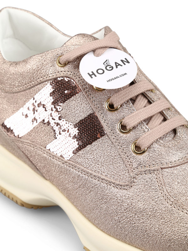 Hogan Interactive sequined monogram sneakers HXW00N05640LF5M002