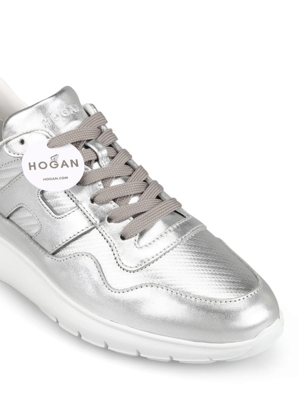 iKRIX HOGAN: trainers - Interactive³ silver leather sneakers