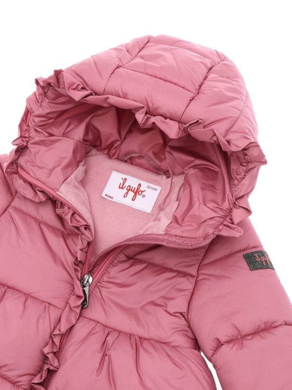 iKRIX Il Gufo: padded coats - Pink down jacket with ruffles