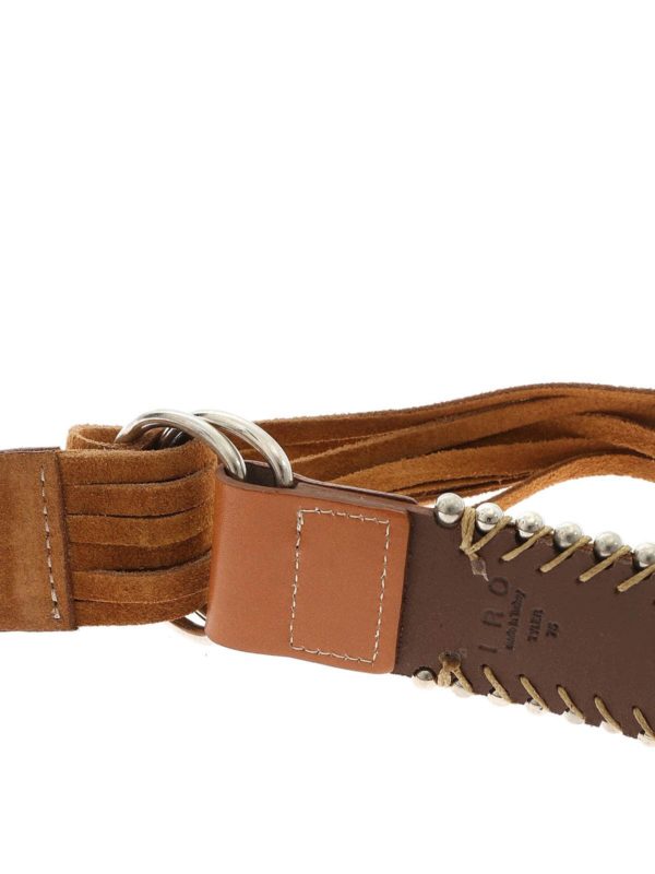 iKRIX Iro: belts - "Tyler" leather belt with fringes