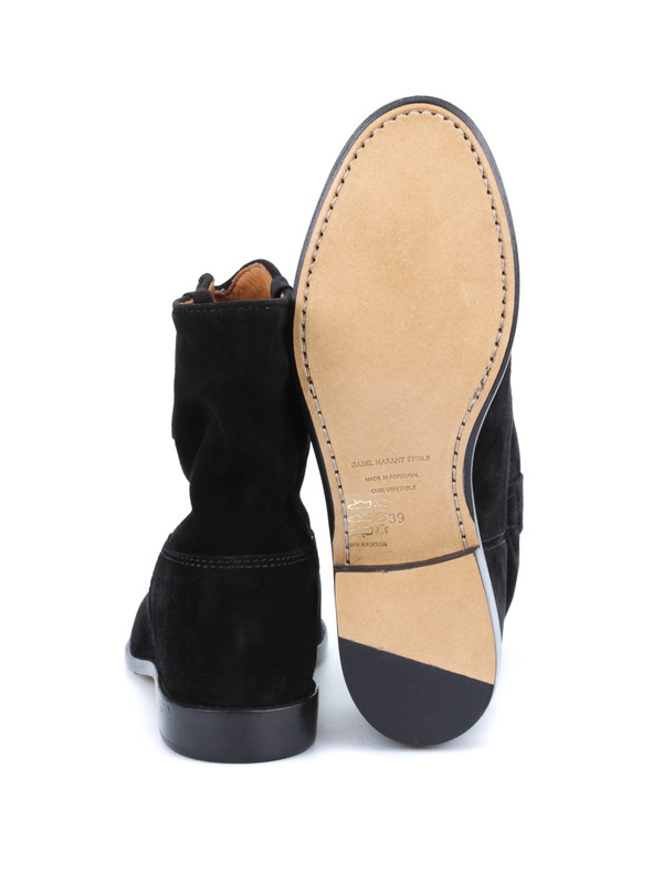 Isabel Marant Etoile Crisi velvet boots Negro BO002500M003S01BK
