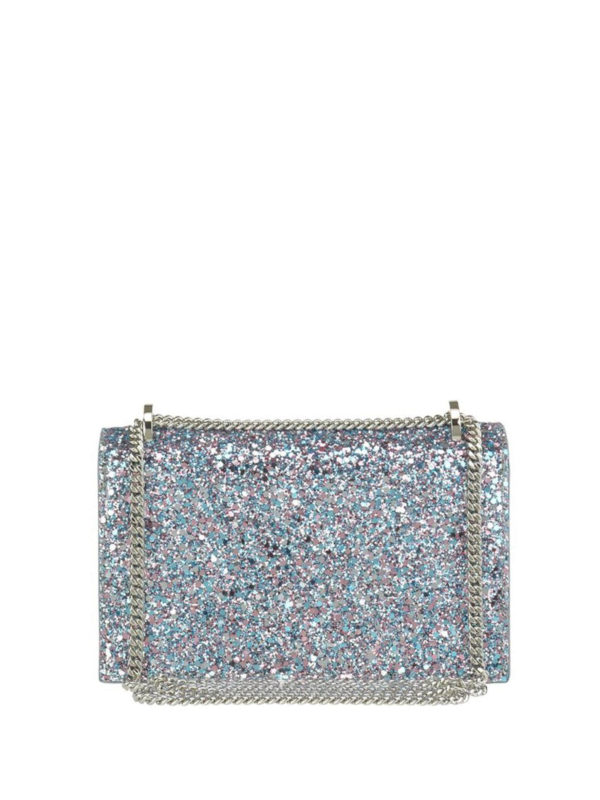 iKRIX JIMMY CHOO: cross body bags - Finley coarse glitter fabric bag