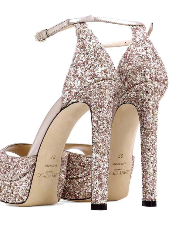 Jimmy choo clearance glitter platform sandal