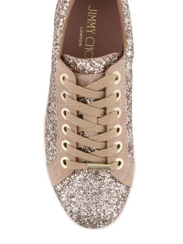 iKRIX JIMMY CHOO: trainers - Cash suede glitter sneakers